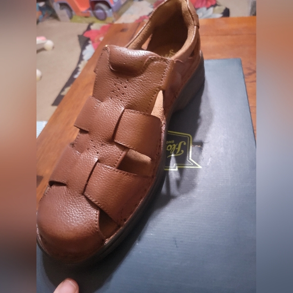 Florsheim‎ NEW Edgewater Brown Leather Sandals Mens Size 12